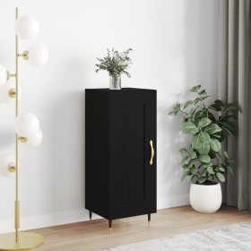 Aparador de madera contrachapada negro 34,5x34x90 cm de , Aparadores - Ref: Foro24-830421, Precio: 64,15 €, Descuento: -5%%