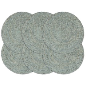 Mantel individual 6 uds liso redondo yute verde oliva 38 cm de , Manteles individuales - Ref: Foro24-133841, Precio: 31,74 €,...