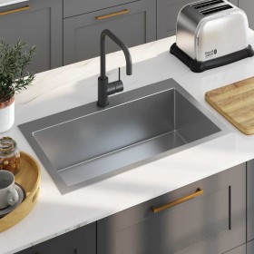 Fregadero de cocina hecho a mano acero inoxidable de , Fregaderos - Ref: Foro24-51514, Precio: 125,44 €, Descuento: %