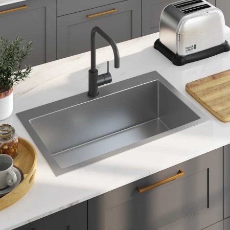 Fregadero de cocina hecho a mano acero inoxidable de , Fregaderos - Ref: Foro24-51514, Precio: 125,44 €, Descuento: %