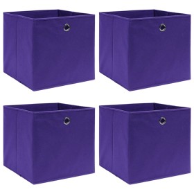 Cajas de almacenaje 4 uds tela no tejida morado 28x28x28 cm de , Cestas para almacenaje - Ref: Foro24-325211, Precio: 22,65 €...
