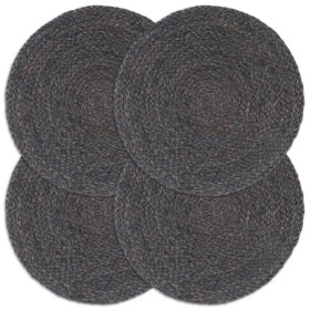 Manteles individuales redondos 4 uds yute gris oscuro liso 38cm de , Manteles individuales - Ref: Foro24-133836, Precio: 26,8...