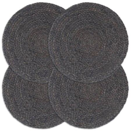 Manteles individuales redondos 4 uds yute gris oscuro liso 38cm de , Manteles individuales - Ref: Foro24-133836, Precio: 26,8...