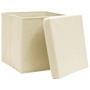 Cajas de almacenaje con tapas 10 uds crema 28x28x28 cm de , Cestas para almacenaje - Ref: Foro24-325218, Precio: 61,27 €, Des...