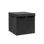 Cajas de almacenaje con tapas 4 uds negro 28x28x28 cm de , Cestas para almacenaje - Ref: Foro24-325188, Precio: 28,63 €, Desc...