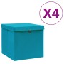 Cajas de almacenaje con tapas 4 uds azul bebé 28x28x28 cm de , Cestas para almacenaje - Ref: Foro24-325232, Precio: 28,94 €, ...