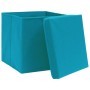Cajas de almacenaje con tapas 4 uds azul bebé 28x28x28 cm de , Cestas para almacenaje - Ref: Foro24-325232, Precio: 28,94 €, ...