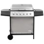 Barbacoa de gas con 6 fogones negro y plateado de , Barbacoas - Ref: Foro24-3053630, Precio: 255,13 €, Descuento: %