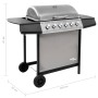 Barbacoa de gas con 6 fogones negro y plateado de , Barbacoas - Ref: Foro24-3053630, Precio: 255,13 €, Descuento: %
