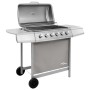 Barbacoa de gas con 6 fogones plateada de , Barbacoas - Ref: Foro24-3053632, Precio: 301,27 €, Descuento: %