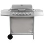 Barbacoa de gas con 6 fogones plateada de , Barbacoas - Ref: Foro24-3053632, Precio: 301,27 €, Descuento: %