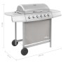 Barbacoa de gas con 6 fogones plateada de , Barbacoas - Ref: Foro24-3053632, Precio: 301,27 €, Descuento: %