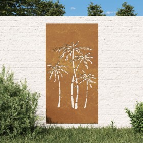 Adorno de pared de jardín acero corten diseño palmera 105x55 cm de , Carteles, copias y arte visual - Ref: Foro24-824485, Pre...