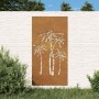 Adorno de pared de jardín acero corten diseño palmera 105x55 cm de , Carteles, copias y arte visual - Ref: Foro24-824485, Pre...