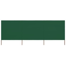 Paravientod de playa de 3 paneles tela verde 400x160 cm de , Sombrillas - Ref: Foro24-47149, Precio: 61,47 €, Descuento: -5%%