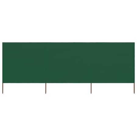 Paravientod de playa de 3 paneles tela verde 400x160 cm de , Sombrillas - Ref: Foro24-47149, Precio: 61,47 €, Descuento: -5%%