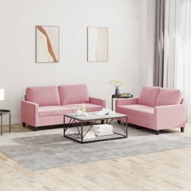 Juego de sofás con cojines 2 piezas terciopelo rosa de , Sofás - Ref: Foro24-3201499, Precio: 470,53 €, Descuento: %