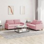 Juego de sofás con cojines 2 piezas terciopelo rosa de , Sofás - Ref: Foro24-3201499, Precio: 470,53 €, Descuento: %