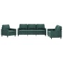 Juego de sofás con cojines 3 piezas terciopelo verde oscuro de , Sofás - Ref: Foro24-3201478, Precio: 665,12 €, Descuento: -5%%