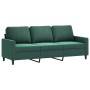 Juego de sofás con cojines 3 piezas terciopelo verde oscuro de , Sofás - Ref: Foro24-3201478, Precio: 665,12 €, Descuento: -5%%