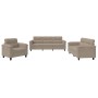 Juego de sofás con cojines 3 piezas tela microfibra gris taupe de , Sofás - Ref: Foro24-3202290, Precio: 775,77 €, Descuento:...
