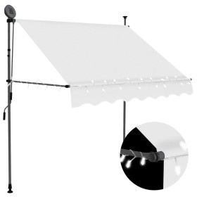 Toldo manual retráctil con LED crema 100 cm de , Toldos - Ref: Foro24-145869, Precio: 74,48 €, Descuento: %