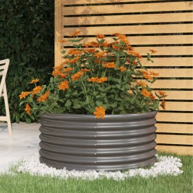 Jardinera de acero con recubrimiento en polvo gris 80x80x36 cm de , Maceteros y jardineras - Ref: Foro24-318854, Precio: 25,6...
