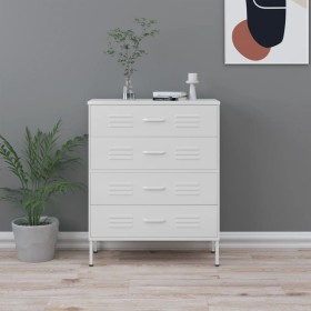 Armario de cajones de acero blanco 80x35x101,5 cm de , Cajoneras - Ref: Foro24-336206, Precio: 209,05 €, Descuento: %