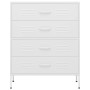 Armario de cajones de acero blanco 80x35x101,5 cm de , Cajoneras - Ref: Foro24-336206, Precio: 209,05 €, Descuento: %
