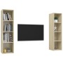 Muebles de salón de pared 2 pzas madera ingeniería roble Sonoma de , Muebles TV - Ref: Foro24-3079865, Precio: 118,64 €, Desc...