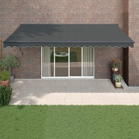 Toldo retráctil aluminio y tela gris antracita 5x3 m de , Toldos - Ref: Foro24-3154465, Precio: 340,11 €, Descuento: %