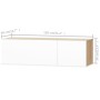 Mueble TV madera ingeniería blanco brillo y roble 120x40x34 cm de , Muebles TV - Ref: Foro24-244871, Precio: 102,57 €, Descue...