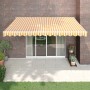 Toldo retráctil automático amarillo y blanco 4,5x3 m de , Toldos - Ref: Foro24-3154484, Precio: 383,45 €, Descuento: %