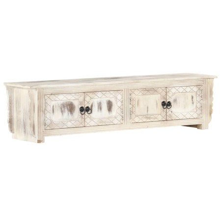 Mueble de TV de madera maciza de mango blanco 140x30x35 cm de , Muebles TV - Ref: Foro24-286388, Precio: 301,73 €, Descuento:...