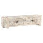 Mueble de TV de madera maciza de mango blanco 140x30x35 cm de , Muebles TV - Ref: Foro24-286388, Precio: 301,73 €, Descuento:...
