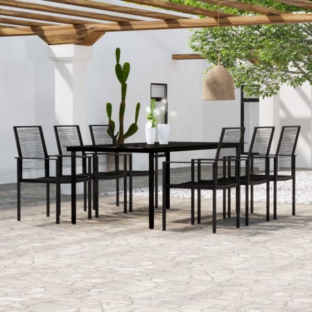 Juego de comedor de jardín 7 piezas negro de , Conjuntos de jardín - Ref: Foro24-3099201, Precio: 489,75 €, Descuento: -5%%
