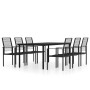 Juego de comedor de jardín 7 piezas negro de , Conjuntos de jardín - Ref: Foro24-3099201, Precio: 489,75 €, Descuento: -5%%