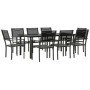 Juego de comedor para jardín 9 piezas acero y textilene negro de , Conjuntos de jardín - Ref: Foro24-3200733, Precio: 641,25 ...