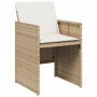 Set comedor de jardín 11 pzas con cojines ratán sintético beige en Conjuntos de jardín | Comprar online en Foru.es