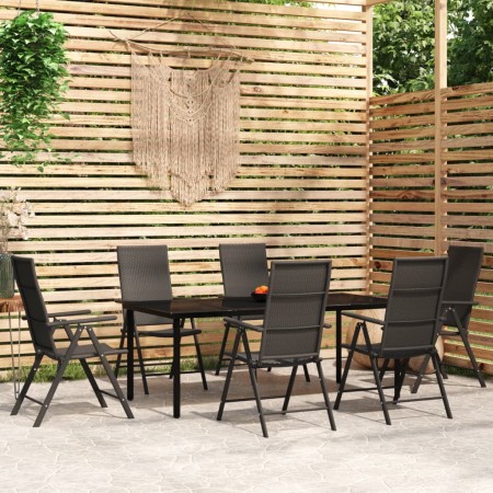 Juego de comedor para jardín 7 piezas negro de , Conjuntos de jardín - Ref: Foro24-3099105, Precio: 564,91 €, Descuento: %