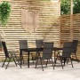 Juego de comedor para jardín 7 piezas negro de , Conjuntos de jardín - Ref: Foro24-3099105, Precio: 564,91 €, Descuento: %