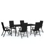 Juego de comedor para jardín 7 piezas negro de , Conjuntos de jardín - Ref: Foro24-3099105, Precio: 564,91 €, Descuento: %