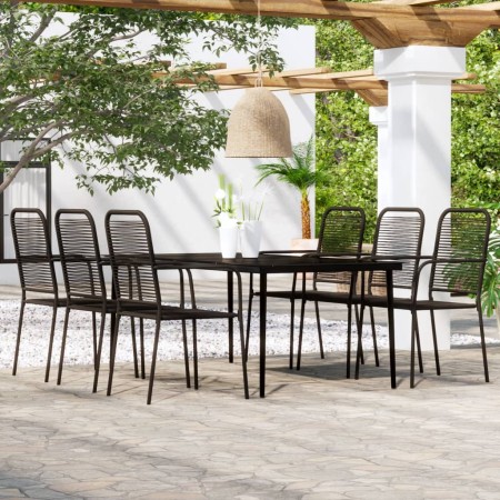Juego de comedor de jardín 7 piezas negro de , Conjuntos de jardín - Ref: Foro24-3099147, Precio: 521,04 €, Descuento: %