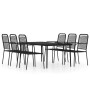 Juego de comedor de jardín 7 piezas negro de , Conjuntos de jardín - Ref: Foro24-3099147, Precio: 521,04 €, Descuento: %