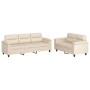 Juego de sofás con cojines 2 piezas tela microfibra beige de , Sofás - Ref: Foro24-3202343, Precio: 625,28 €, Descuento: -5%%