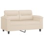 Juego de sofás con cojines 2 piezas tela microfibra beige de , Sofás - Ref: Foro24-3202343, Precio: 625,28 €, Descuento: -5%%