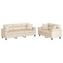 Juego de sofás con cojines 2 piezas tela microfibra beige de , Sofás - Ref: Foro24-3202355, Precio: 632,13 €, Descuento: -5%%