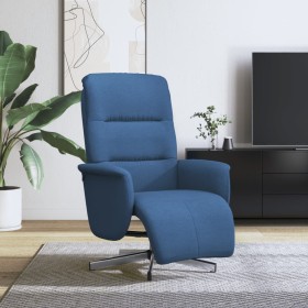 Comprar Sillón reclinable con reposapiés tela azul