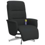 Sillón reclinable de masaje con reposapiés tela negra de , Sillones - Ref: Foro24-356575, Precio: 230,70 €, Descuento: %