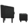 Sillón con taburete cuero sintético negro de , Sillones - Ref: Foro24-356491, Precio: 182,17 €, Descuento: %
